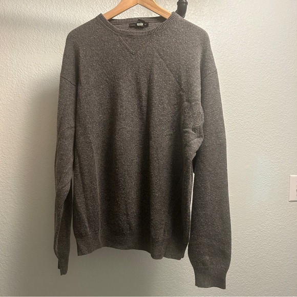 Geoffrey Beene Wool/ Cashmere Pullover Sweater Men’s Size Large Dark Grey Knit - Picture 1 of 3